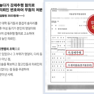 동기들과 놀다가 강제추행 혐의로 고소당한 의뢰인 변호하여 무혐의 처분