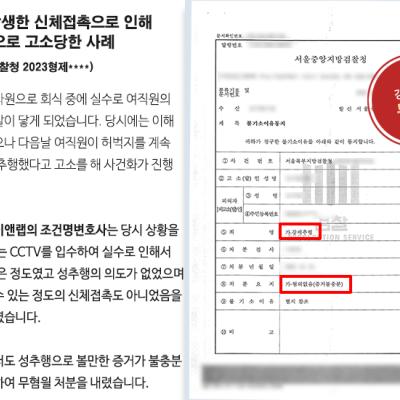 회식 중 여직원에게 강제추행으로 신고당한 사례